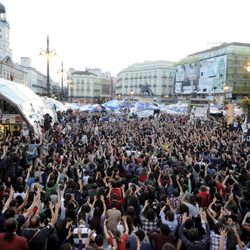 Manifestantes del 15-M en Sol en 2011