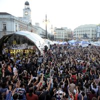 Manifestantes del 15-M en Sol en 2011