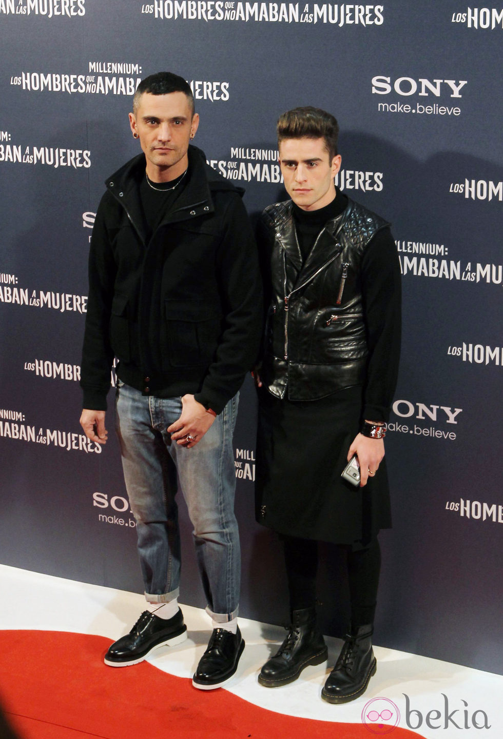 David Delfín y Pelayo Díaz en el estreno de 'Los hombres que no amaban a las mujeres'