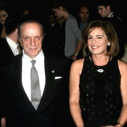 Manuel Fraga y Ana Botella en la Pasarela Cibeles de 1999