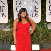 Amber Riley en la alfombra roja de los Globos de Oro 2012