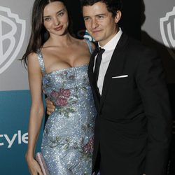 Orlando Bloom y Miranda Kerr en la fiesta organizada por Warner Bros tras los Globos de Oro 2012