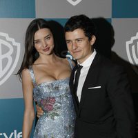 Orlando Bloom y Miranda Kerr en la fiesta organizada por Warner Bros tras los Globos de Oro 2012