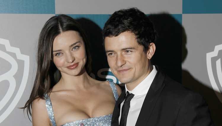 Orlando Bloom y Miranda Kerr en la fiesta organizada por Warner Bros tras los Globos de Oro 2012