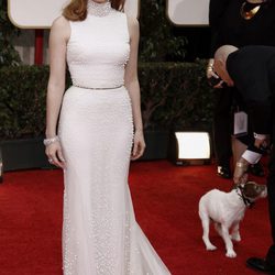 Jessica Chastain en la alfombra roja de los Globos de Oro 2012