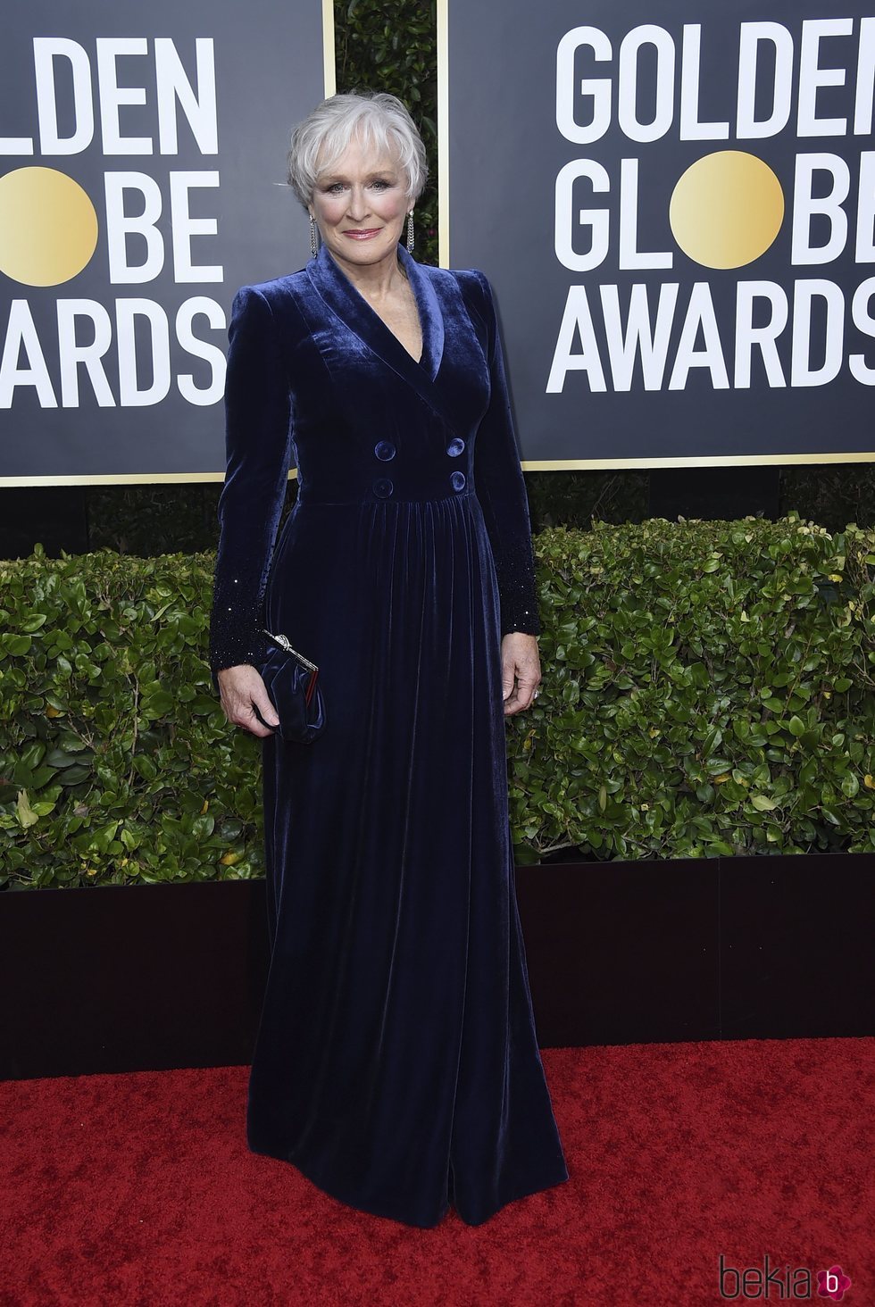 Glenn Close en la alfombra roja de los Globos de Oro 2020