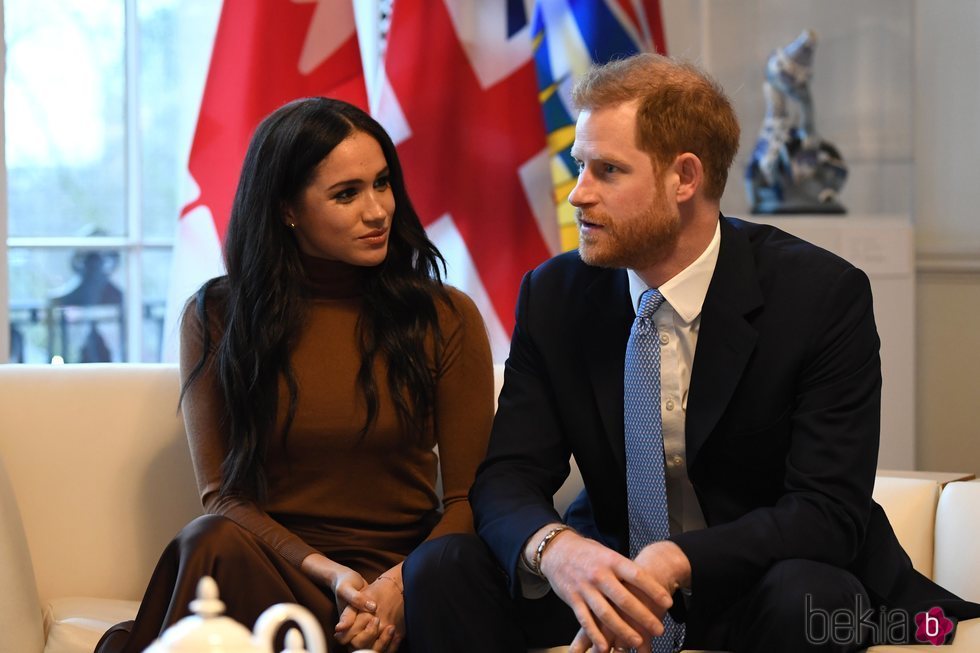 El Príncipe Harry y Meghan Markle en la Casa de Canadá en Londres