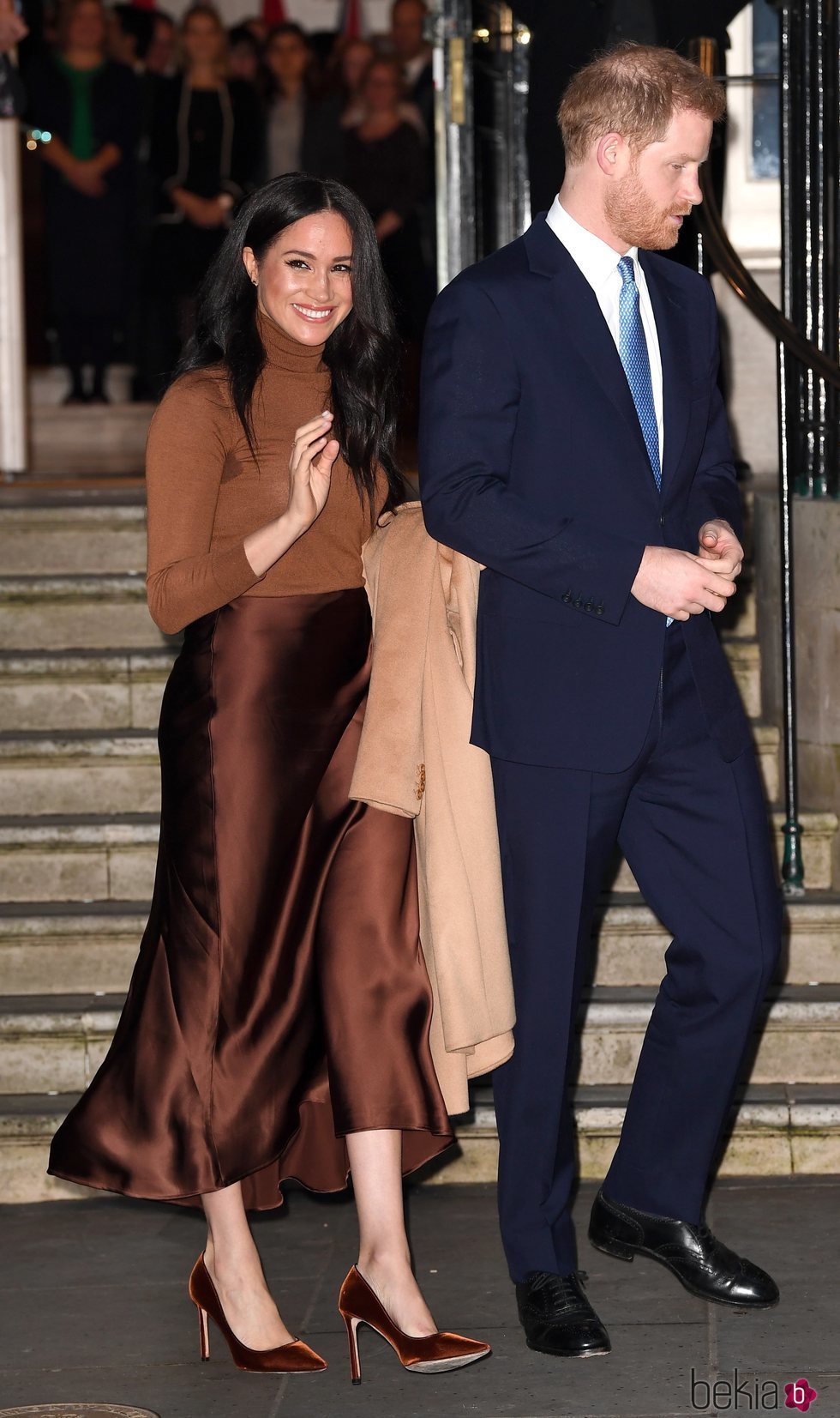 El Príncipe Harry y Meghan Markle tras su salida de la Casa de Canadá en Londres