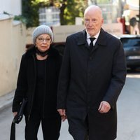 Simeón y Margarita de Bulgaria en el funeral de la Infanta Pilar