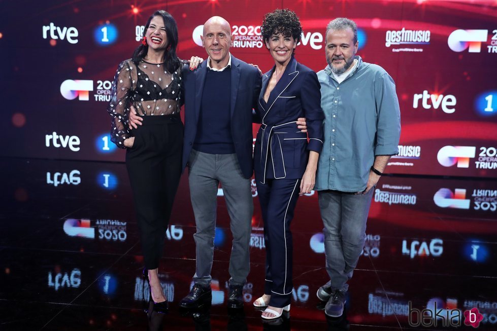 Natalia Jiménez, Javier Llanos, Portu y Nina en la presentación de 'OT 2020'