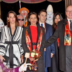 Alberto de Mónaco, Estefanía de Mónaco, Louis Ducruet, Marie Chevallier y Pauline Ducruet en el Festival de Circo de Monte-Carlo 2020