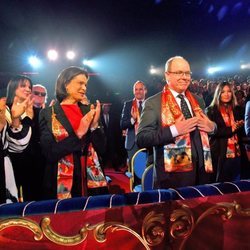 Alberto de Mónaco, Estefanía de Mónaco, Pauline Ducruet, Louis Ducruet y Marie Chevallier en el Festival de Circo de Monte-Carlo 2020