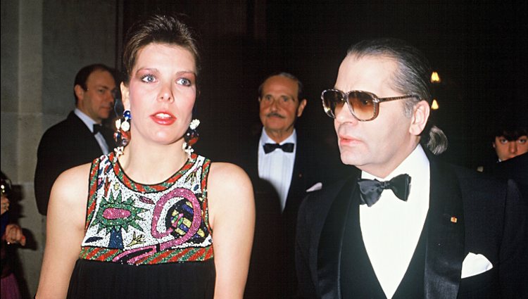 Carolina de Mónaco y Karl Lagerfeld en los años 80