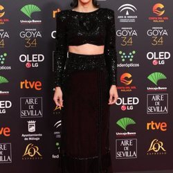 Irene Visedo en la alfombra roja de los Goya 2020