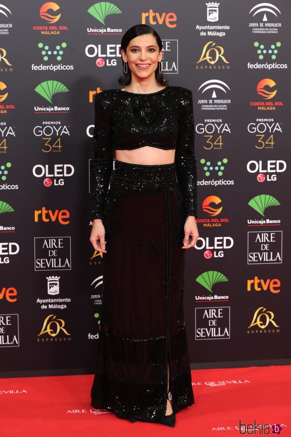 Irene Visedo en la alfombra roja de los Goya 2020