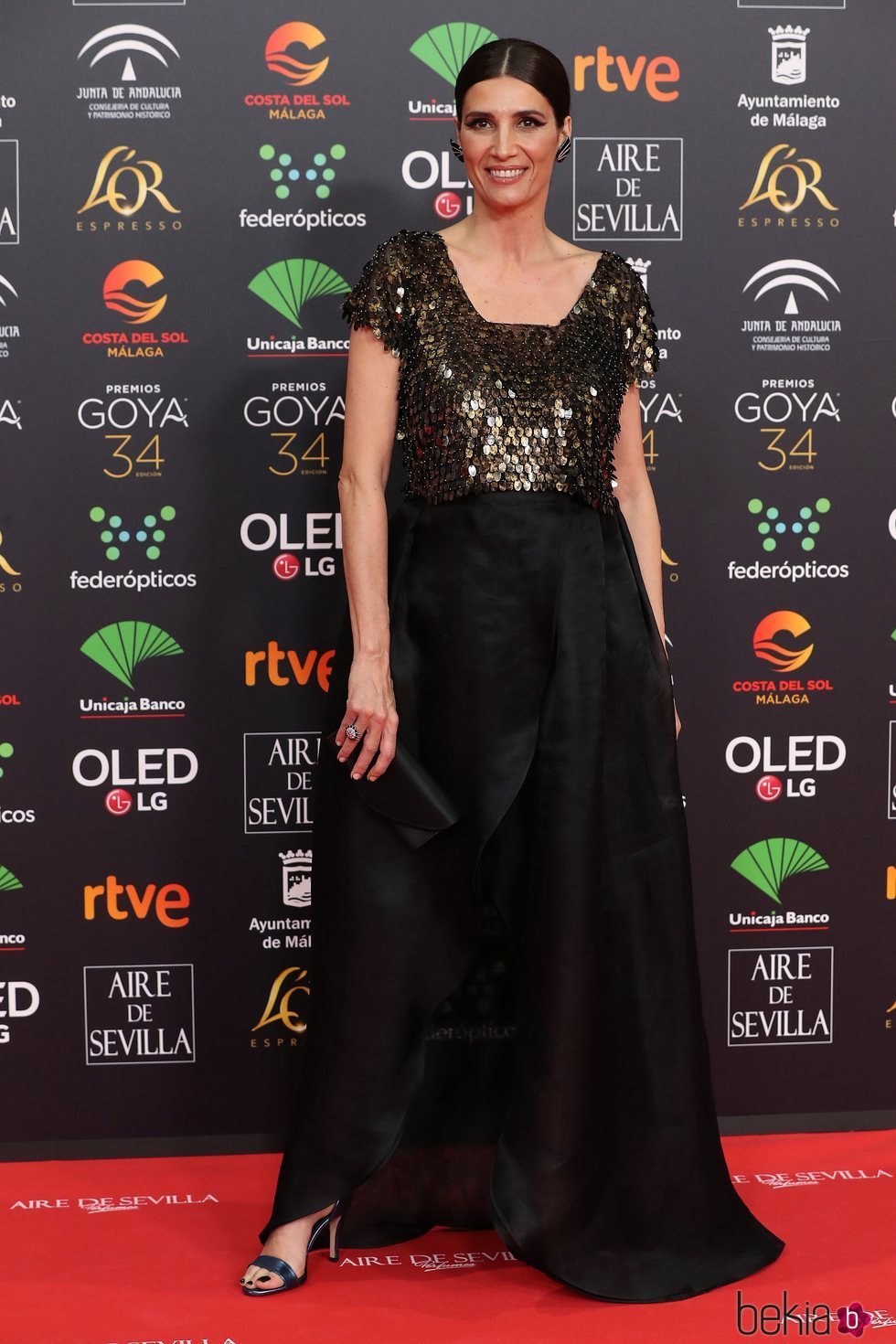 Elia Galera en la alfombra roja de los Goya 2020