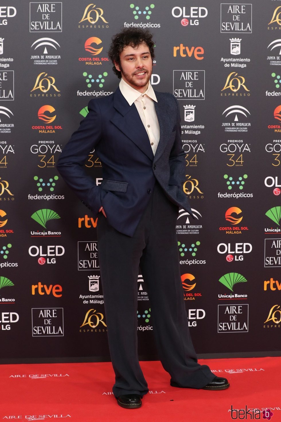 Álex de Lucas en la alfombra roja de los Goya 2020