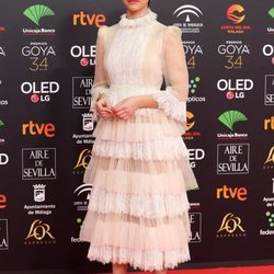 Greta Fernández en la alfombra roja de los Goya 2020