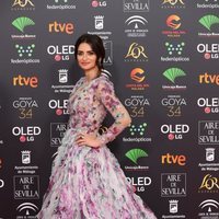 Penélope Cruz posando en la alfombra roja de los Goya 2020