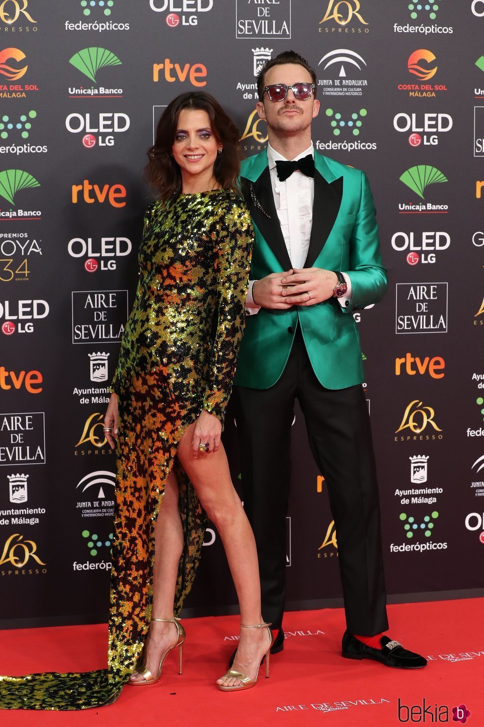 Macarena Gómez y Aldo Comas en la alfombra roja de los Goya 2020