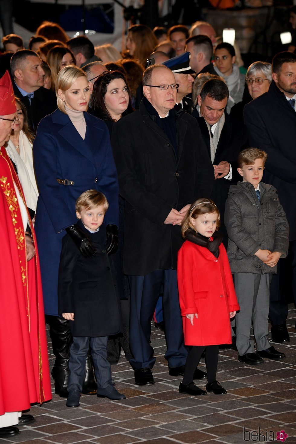 Alberto y Charlene de Mónaco con sus hijos Jacques y Gabriella en Santa Devota 2020