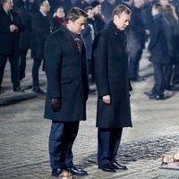 El Gran Duque de Luxemburgo y Xavier Bettel en el 75 aniversario de la liberación de Auschwitz-Birkenau