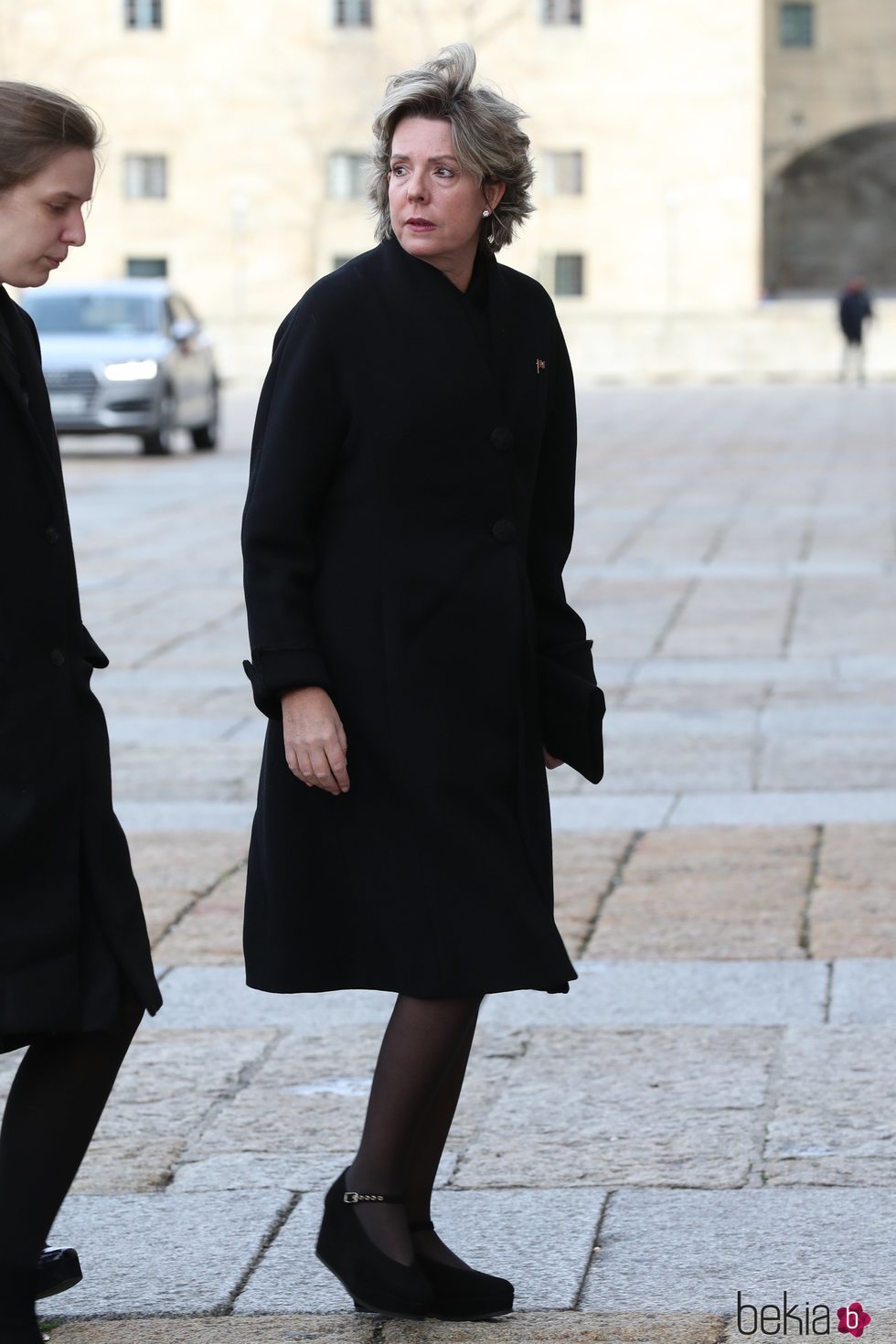 Simoneta Gómez-Acebo en el funeral de la Infanta Pilar en El Escorial