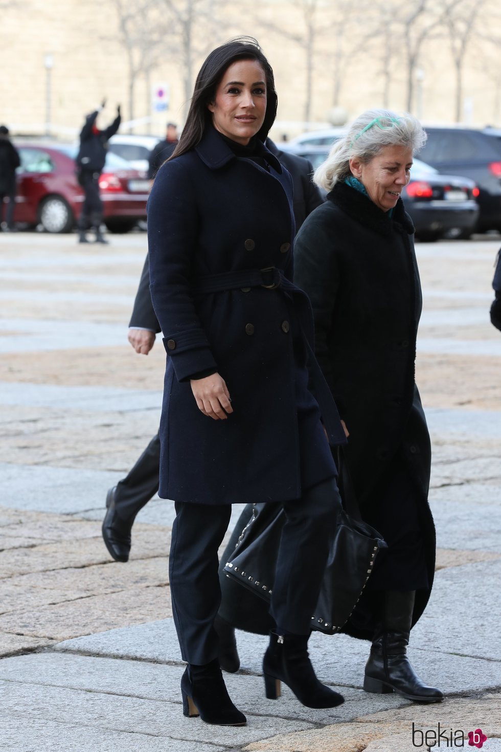 Begoña Villacís en el funeral de la Infanta Pilar en El Escorial