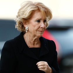 Esperanza Aguirre en el funeral de la Infanta Pilar en El Escorial