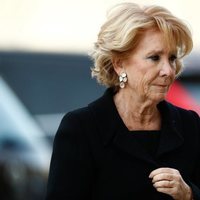 Esperanza Aguirre en el funeral de la Infanta Pilar en El Escorial