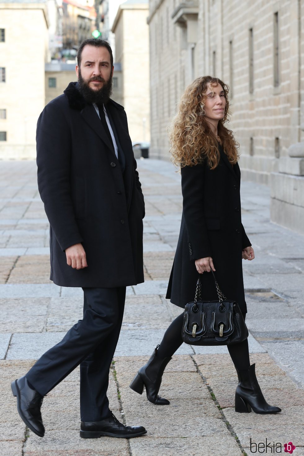 Borja Thyssen y Blanca Cuesta en el funeral de la Infanta Pilar en El Escorial