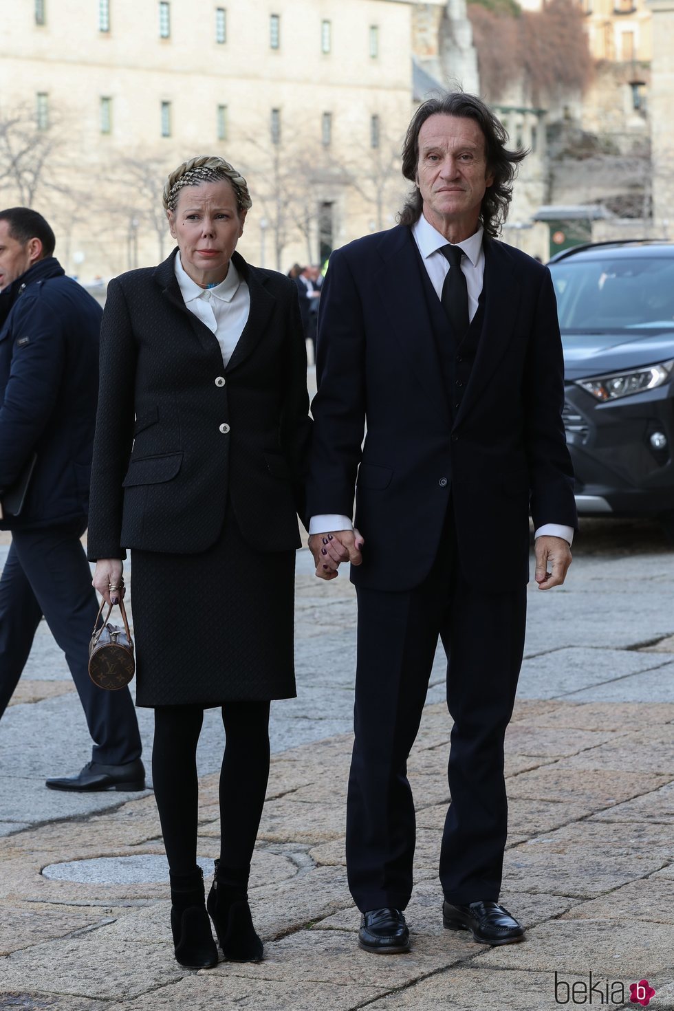 Kalina de Bulgaria y Kitín Muñoz en el funeral de la Infanta Pilar en El Escorial