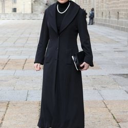 Paloma Segrelles en el funeral de la Infanta Pilar en El Escorial