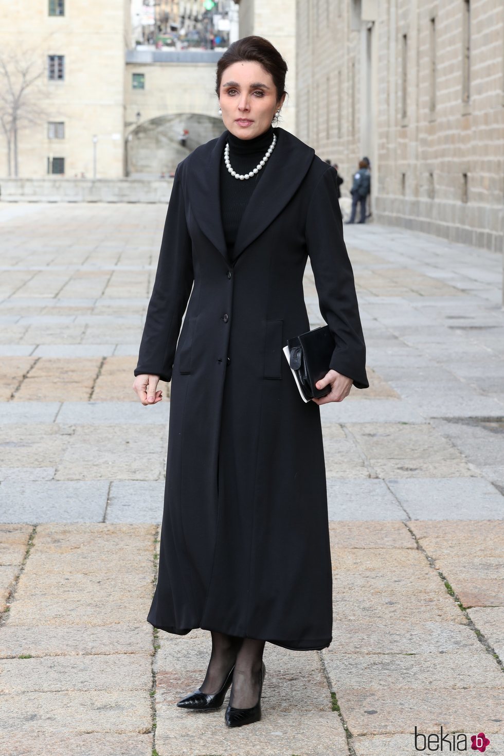 Paloma Segrelles en el funeral de la Infanta Pilar en El Escorial