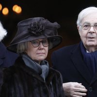 Bertil Bernadotte y Jill Bernadotte en el funeral de Dagmar von Arbin