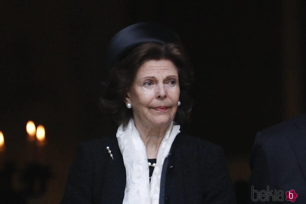 La Reina Silvia de Suecia en el funeral de Dagmar von Arbin