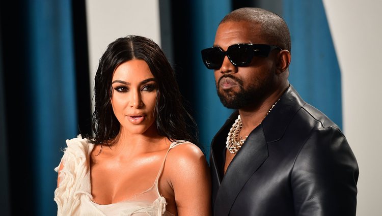 Kim Kardashian y Kanye West en la fiesta de Vanity Fair tras los Oscar 2020