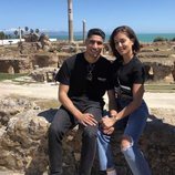 Hiba Abouk y Achraf Hakimi en Túnez