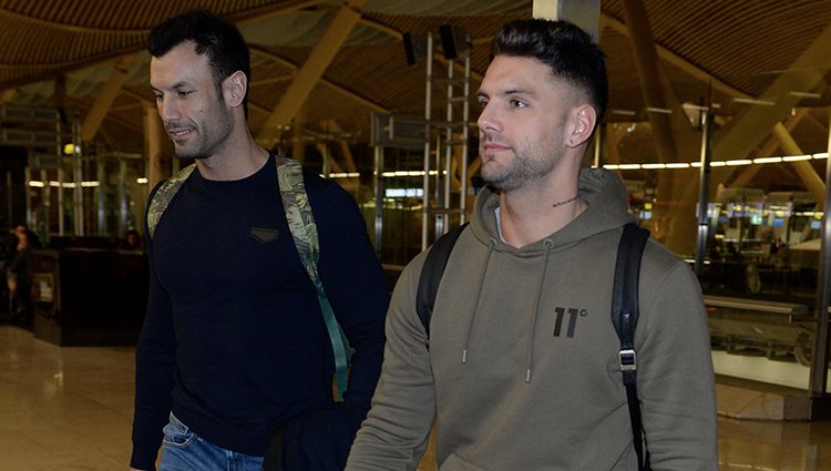 Albert Barranco y Jorge Rodríguez en el aeropuerto camino a Honduras