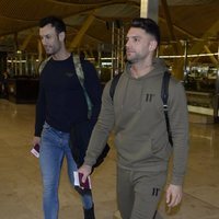 Albert Barranco y Jorge Rodríguez en el aeropuerto camino a Honduras