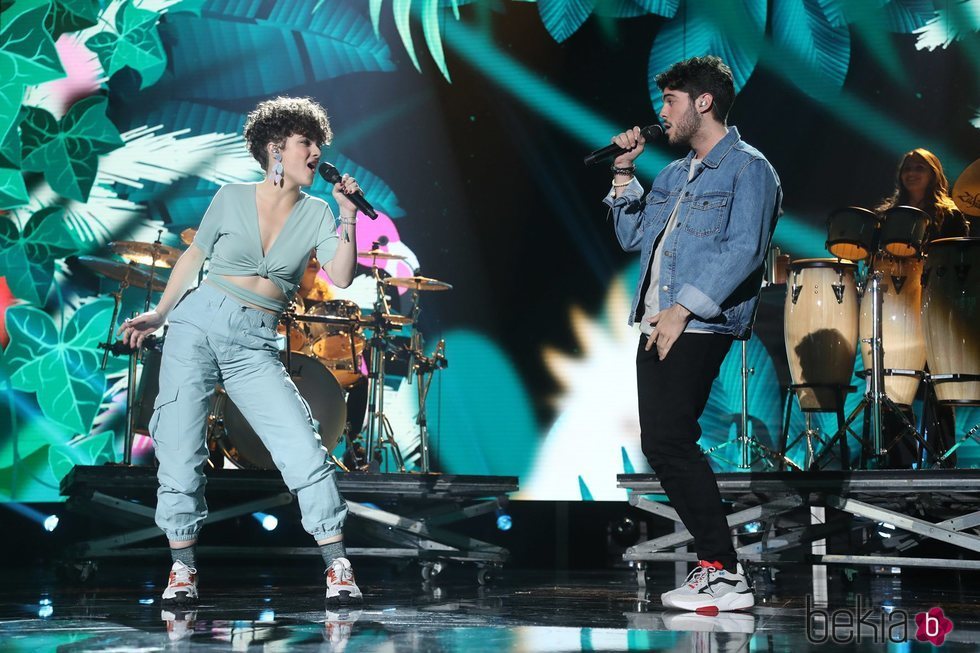 Anne y Rafa durante su actuación en la Gala 5 de 'OT 2020'