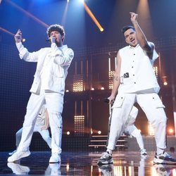 Jesús y Bruno durante su actuación en la Gala 5 de 'OT 2020'