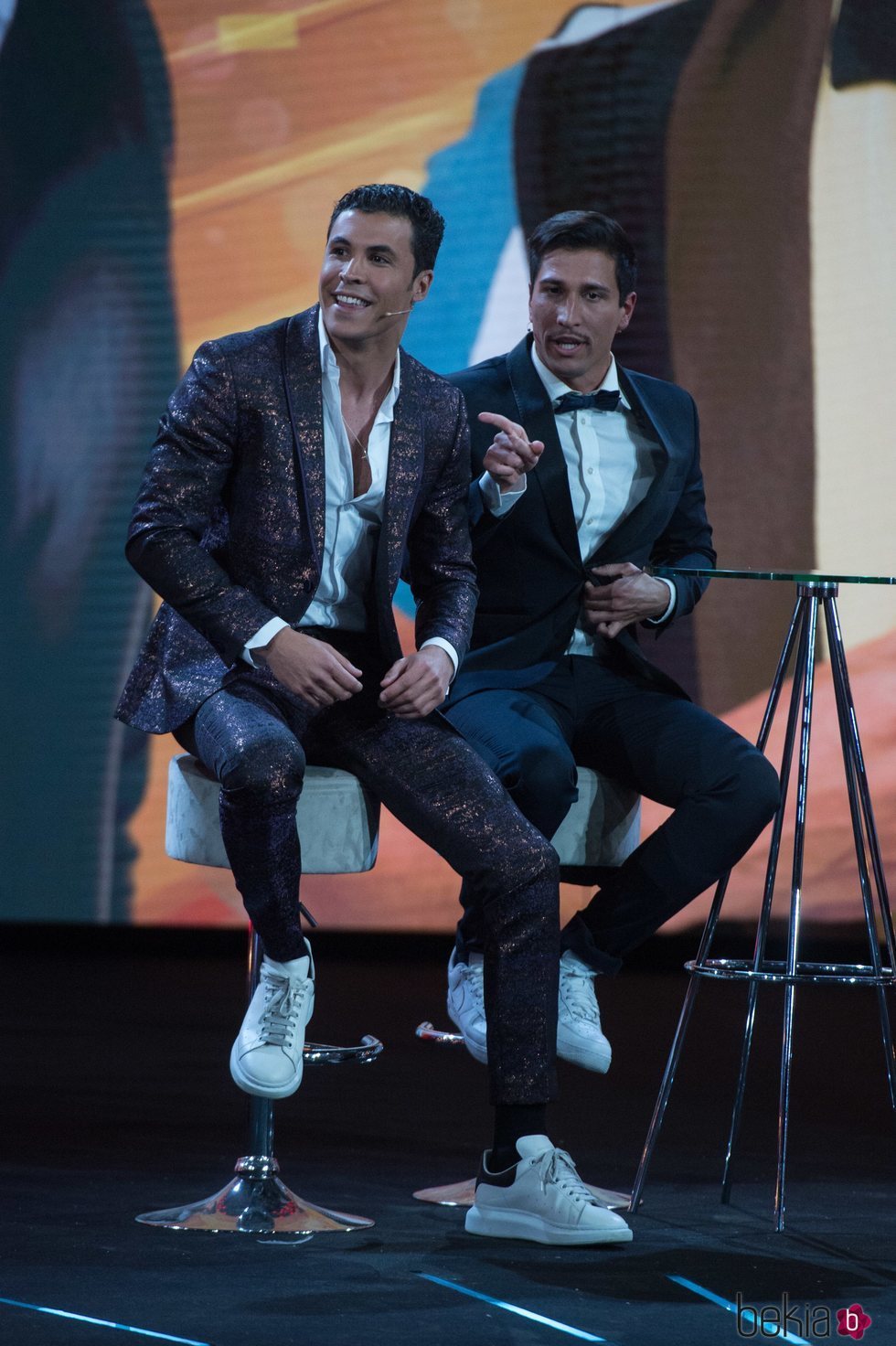 Gianmarco Onestini y Kiko Jiménez en la gala final de 'El tiempo del descuento'