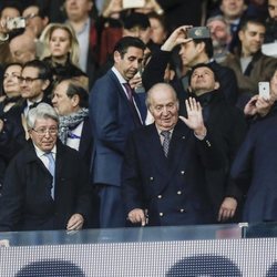 El Rey Juan Carlos en el partido Atlético de Madrid-Liverpool de la Champions 2020