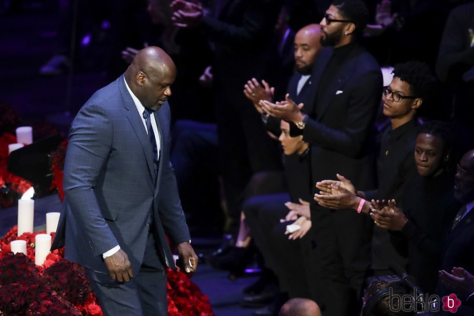 Shaquille O'Neal en el funeral de Kobe Bryant en el Staples Center de Los Ángeles