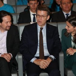 La Reina Letizia y Pablo Iglesias en la entrega de premios Princesa de Girona