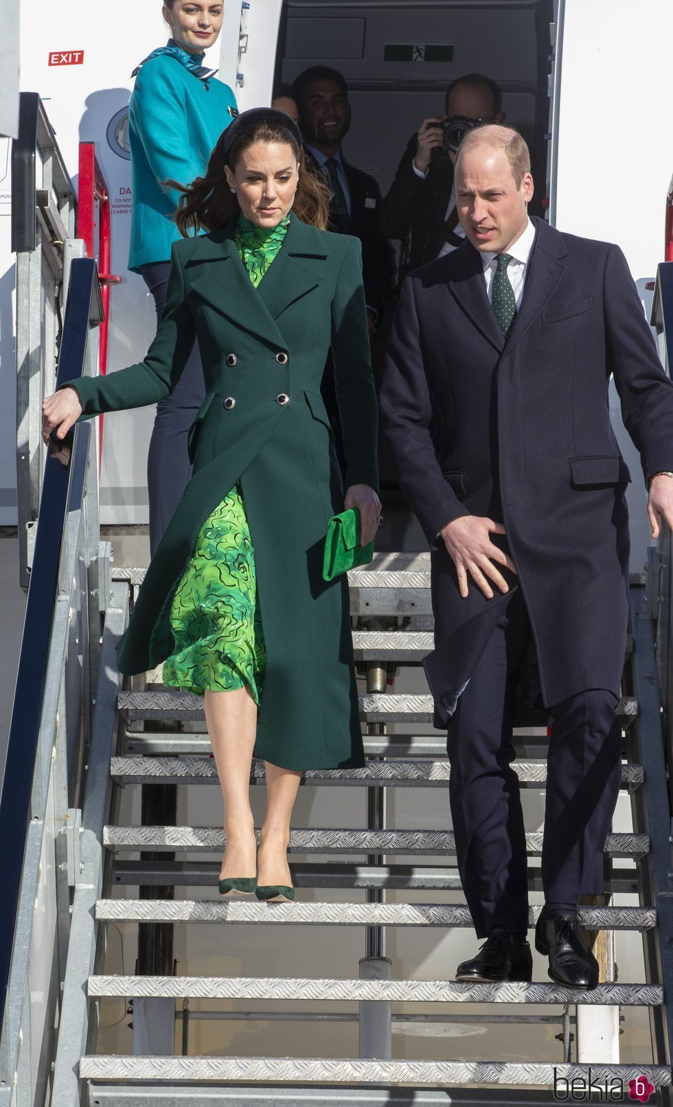 El Príncipe Guillermo y Kate Middleton a su llegada a Dublín para su visita oficial a Irlanda