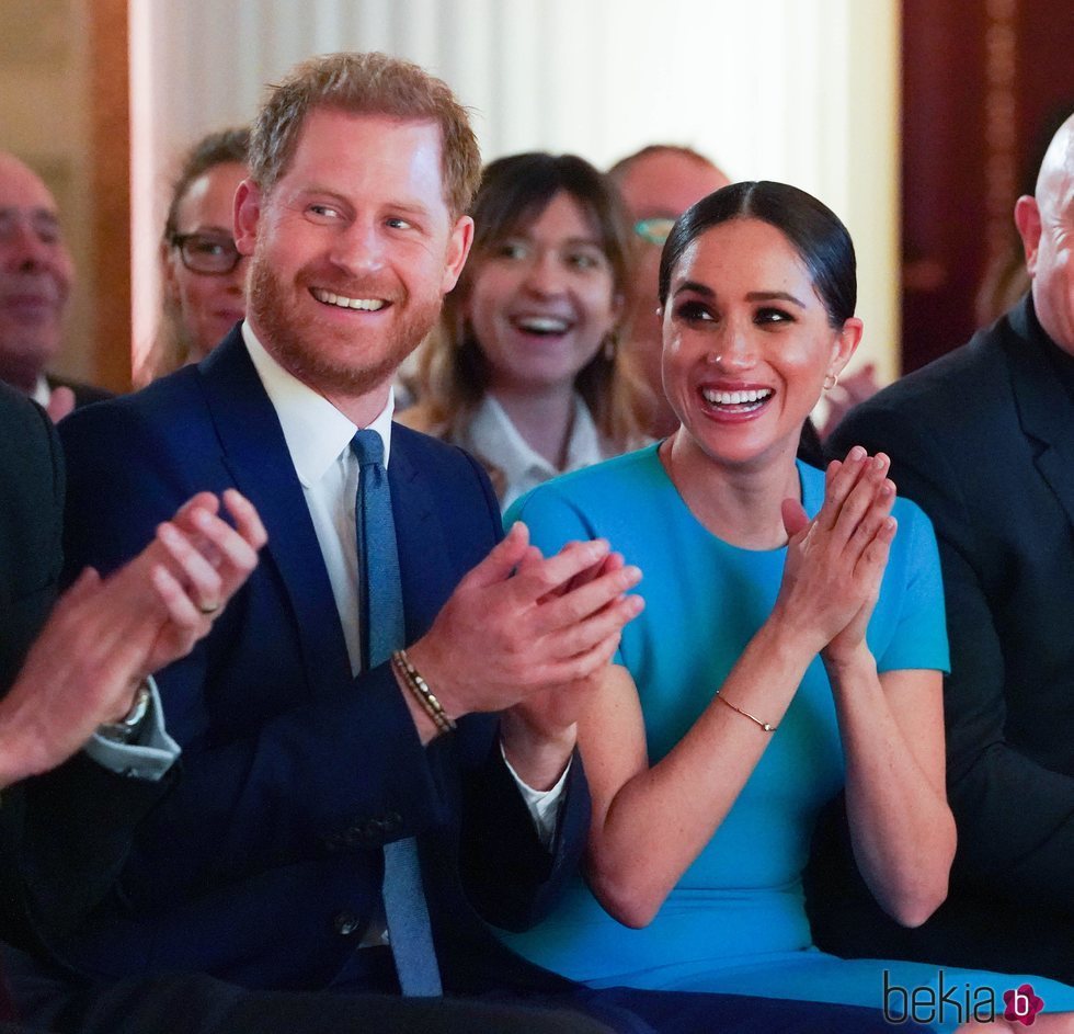 El Príncipe Harry y Meghan Markle durante los Endeavour Fund Awards 2020