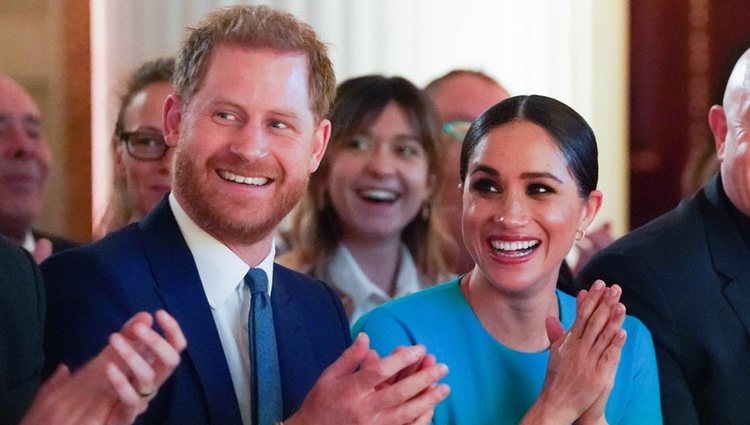 El Príncipe Harry y Meghan Markle durante los Endeavour Fund Awards 2020