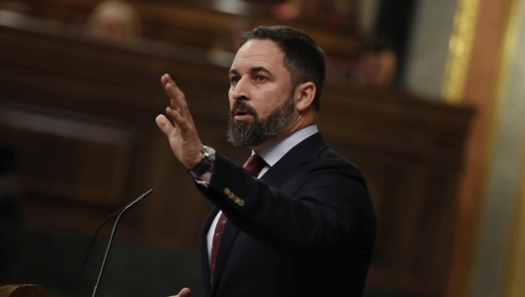 Santiago Abascal durante una intervención en el Congreso